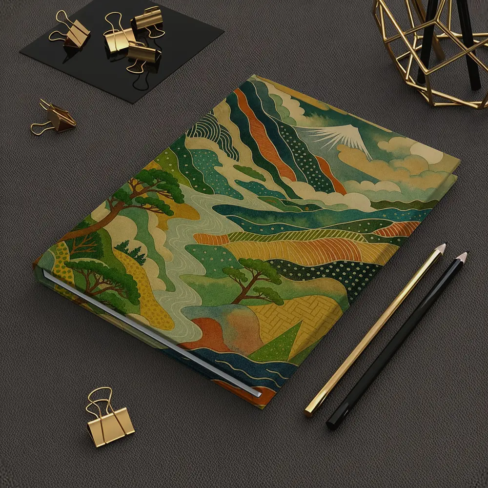 Japanese Woodblock Art Mount Fuji River Landscape – Notebooks