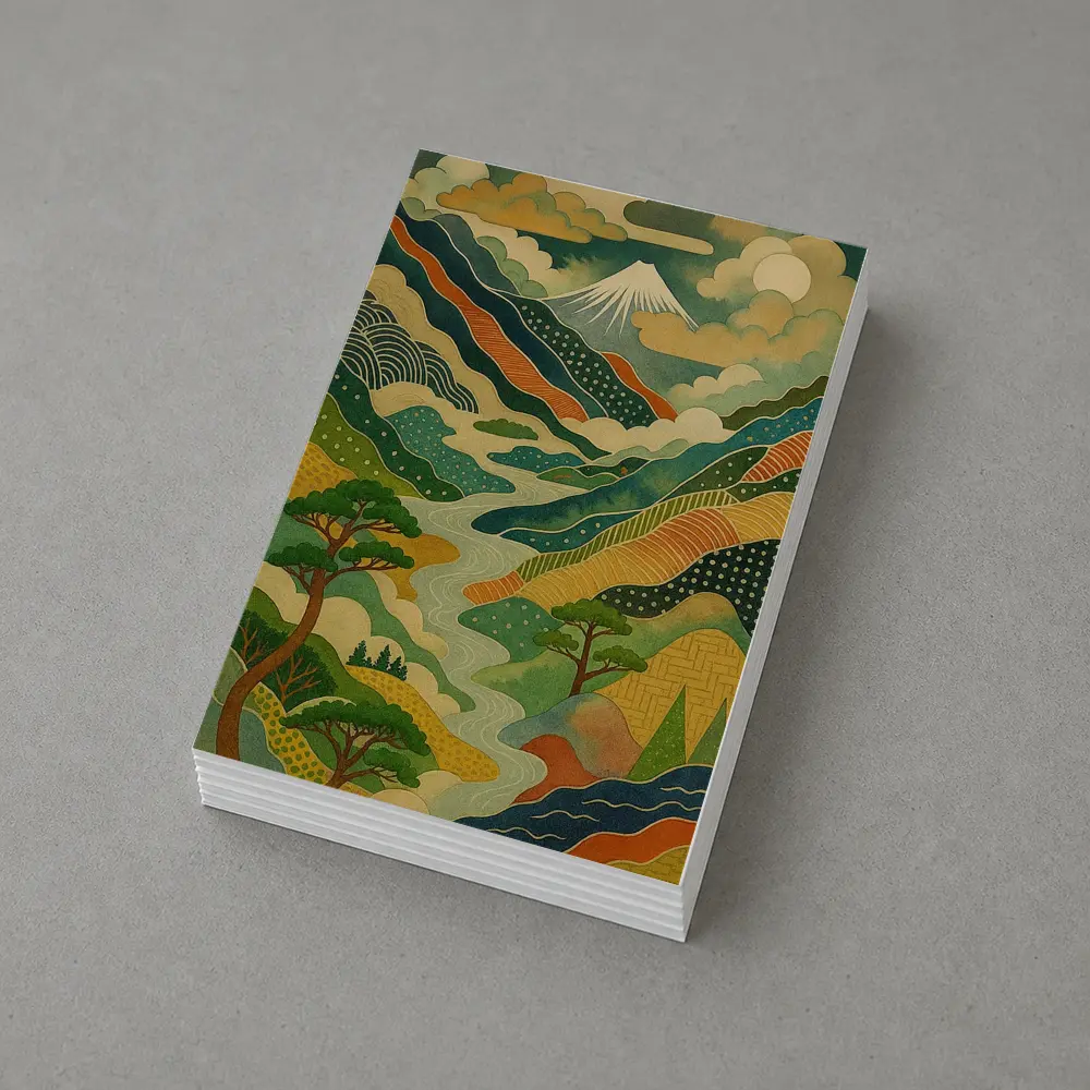 Japanese Woodblock Art Mount Fuji River Landscape – Postcards