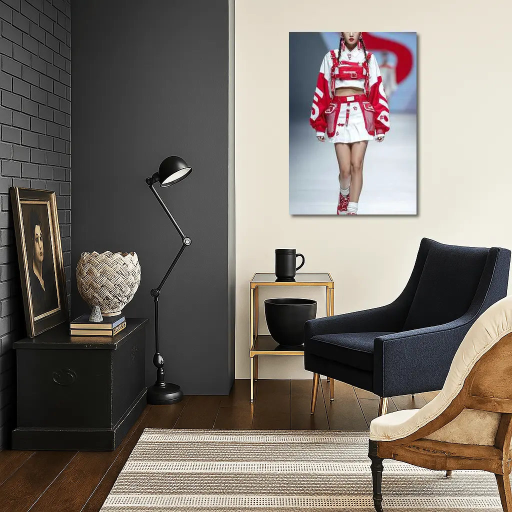 Red White Streetwear Fashion Model Runway – Wall Art