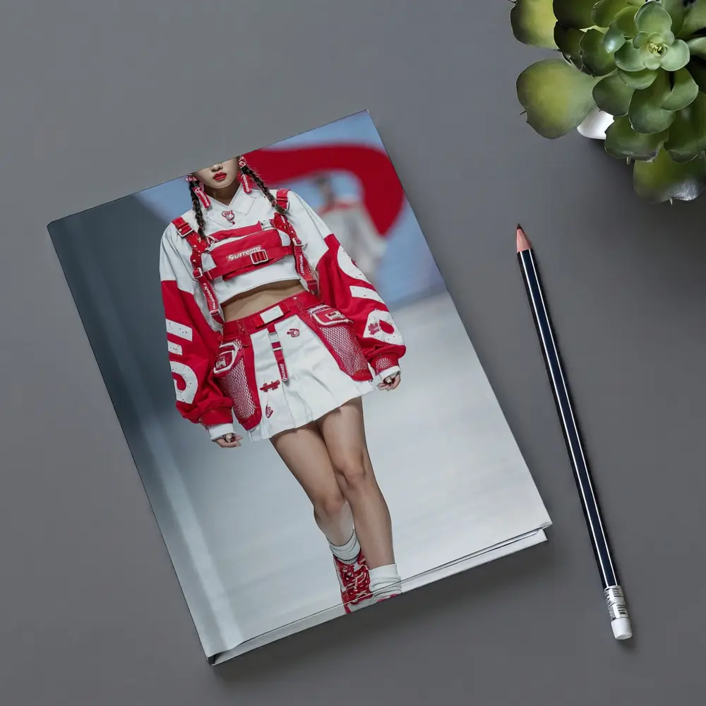 Red White Streetwear Fashion Model Runway – Notebooks