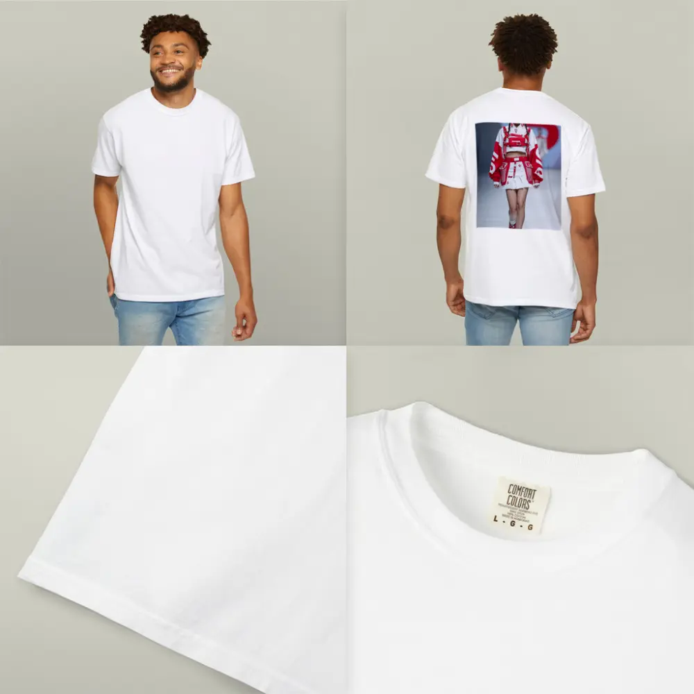 Red White Streetwear Fashion Model Runway – T-Shirts