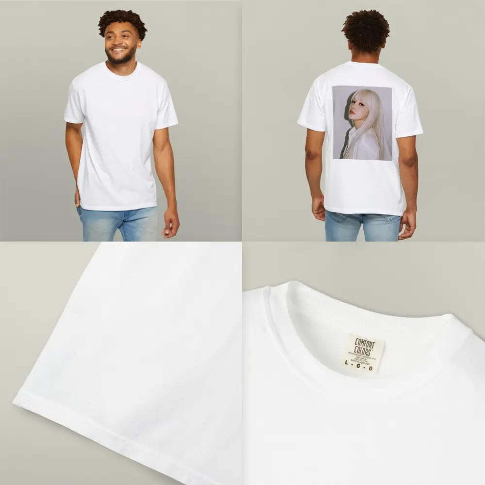 Platinum Blonde Hair Woman White Background Portrait – T-Shirts
