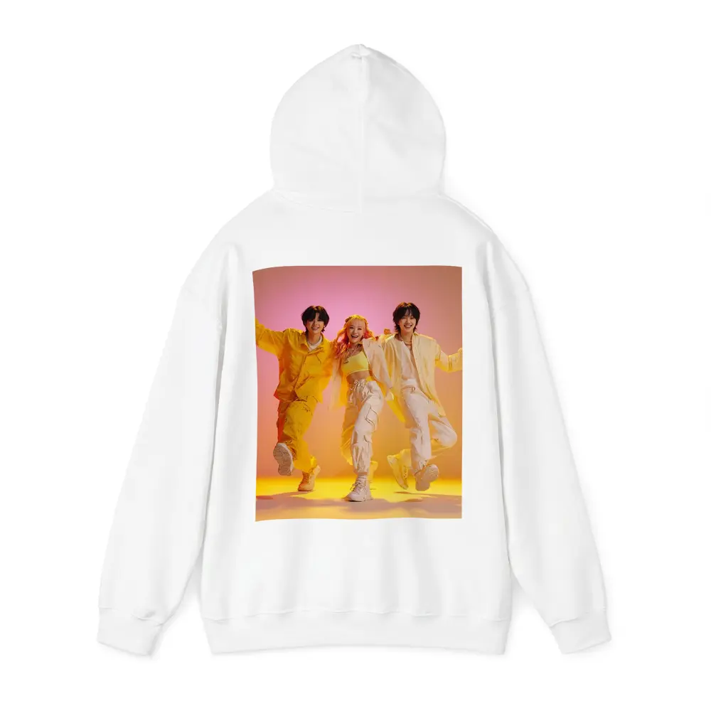 K-Pop Group Dancing Yellow Pink Background – Hoodies