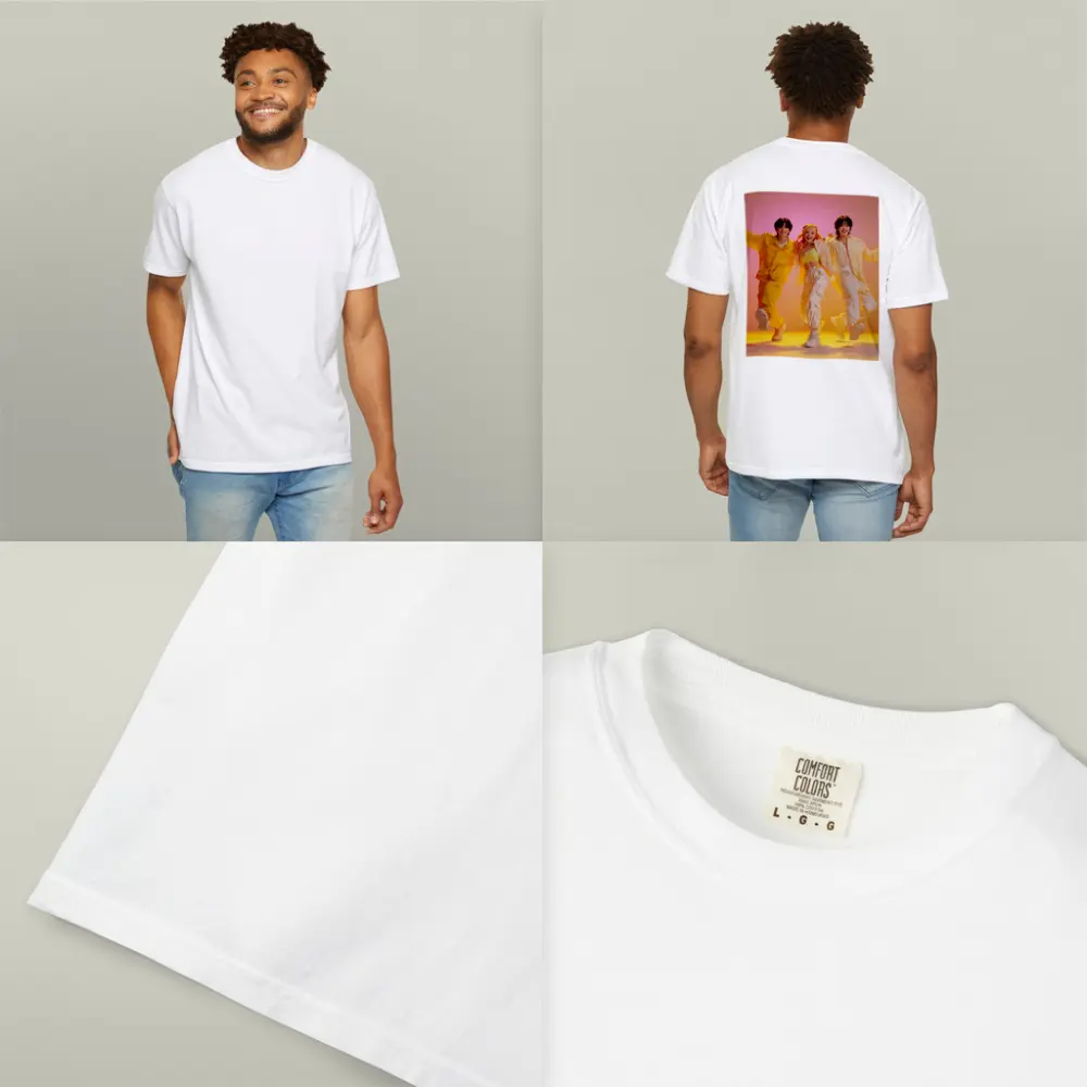 K-Pop Group Dancing Yellow Pink Background – T-Shirts