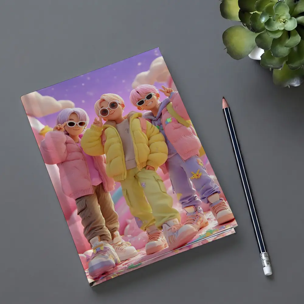 Pastel K-Pop Boys Candy Fantasy World – Notebooks