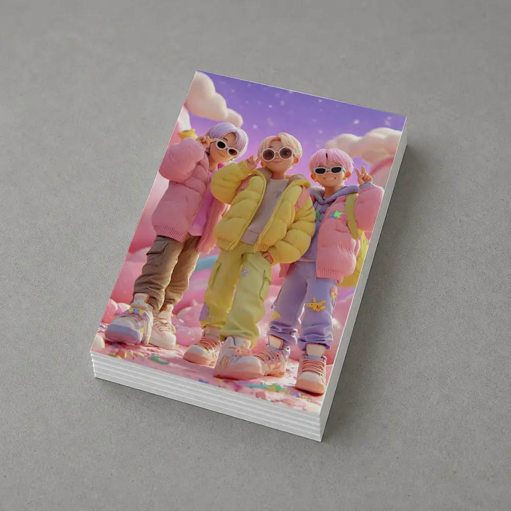 Pastel K-Pop Boys Candy Fantasy World – Postcards