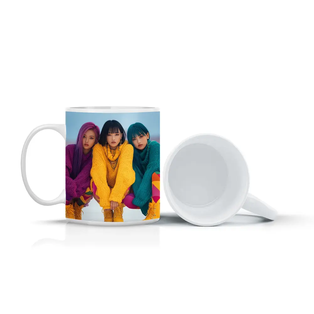 Three K-Pop Girls Colorful Sweaters Winter – Mugs