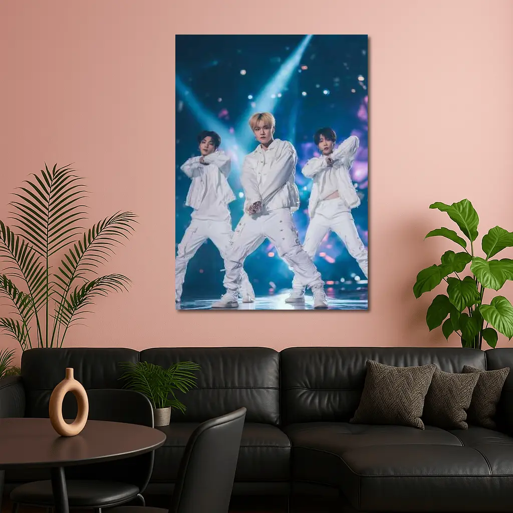 K-Pop Boy Group Dancing On Stage – Wall Art