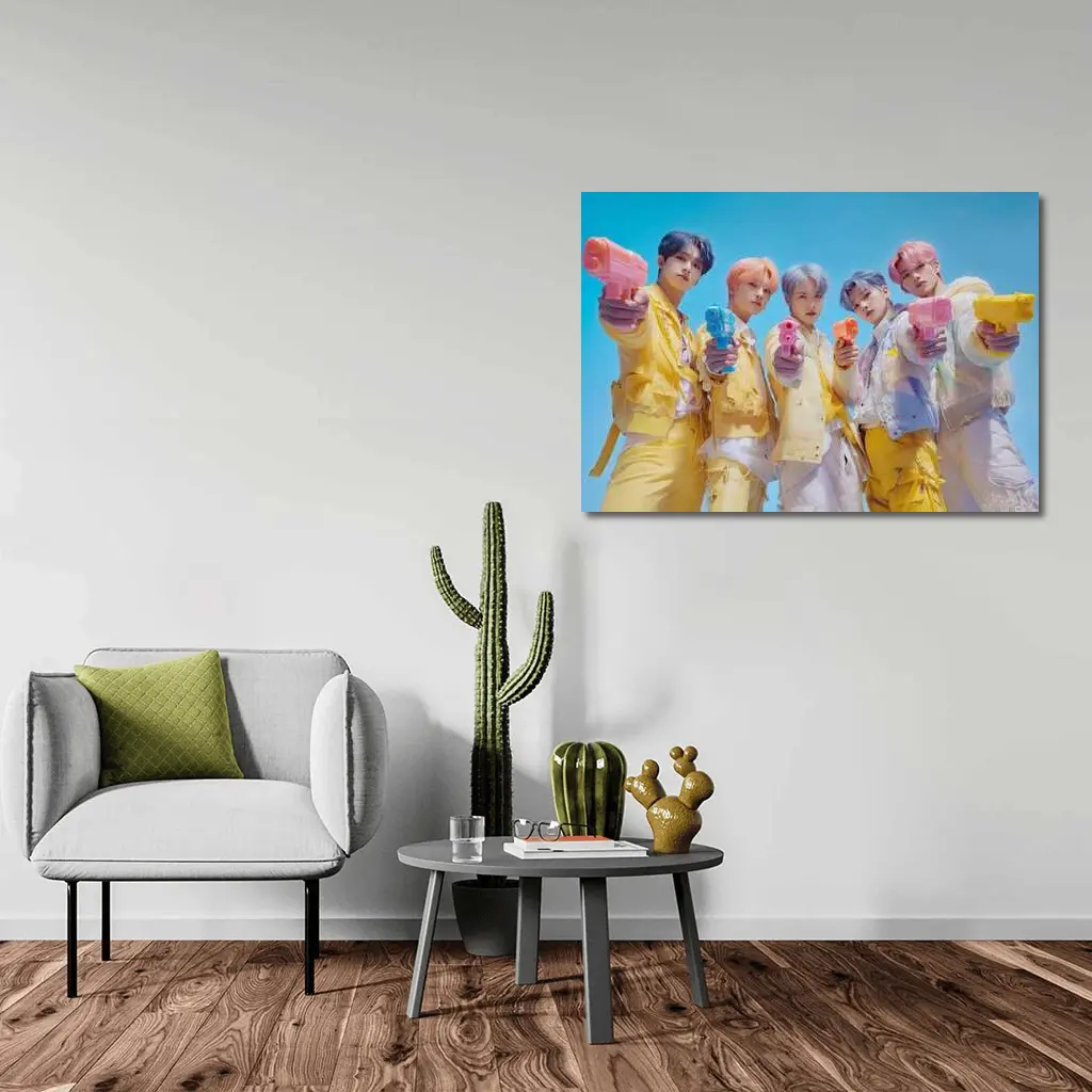 K-Pop Group Yellow Outfits Blue Sky – Wall Art
