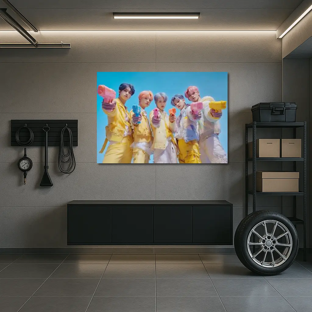 K-Pop Group Yellow Outfits Blue Sky – Wall Art