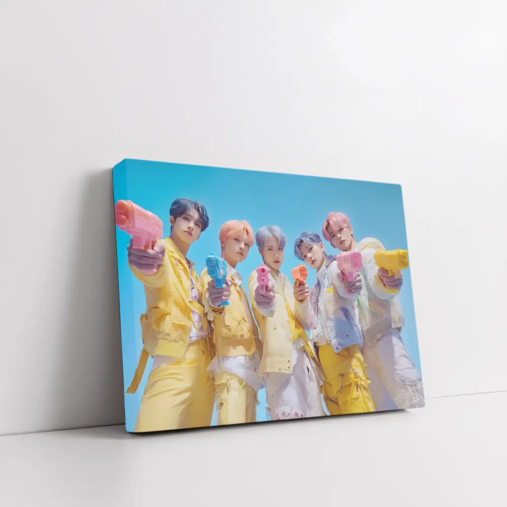 K-Pop Group Yellow Outfits Blue Sky – Wall Art