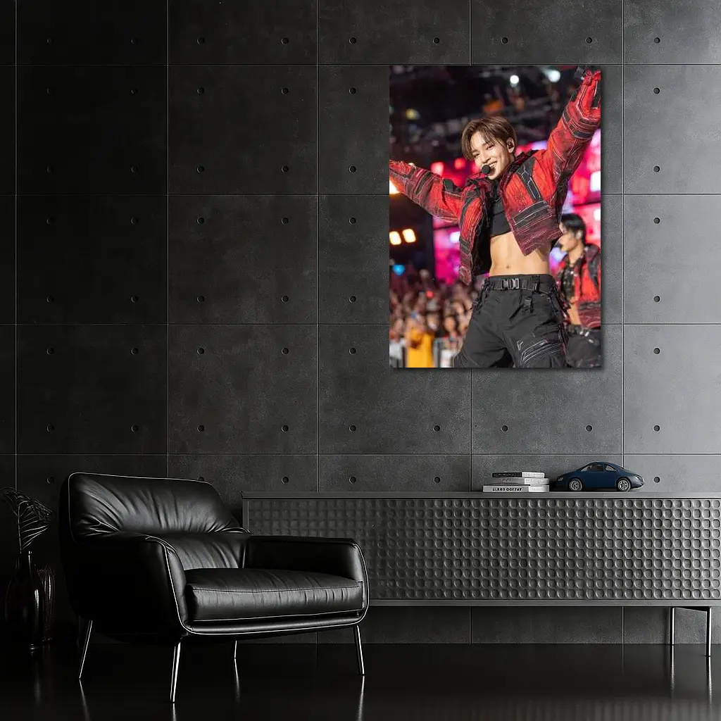 K-Pop Performer Red Jacket Concert Stage – Wall Art