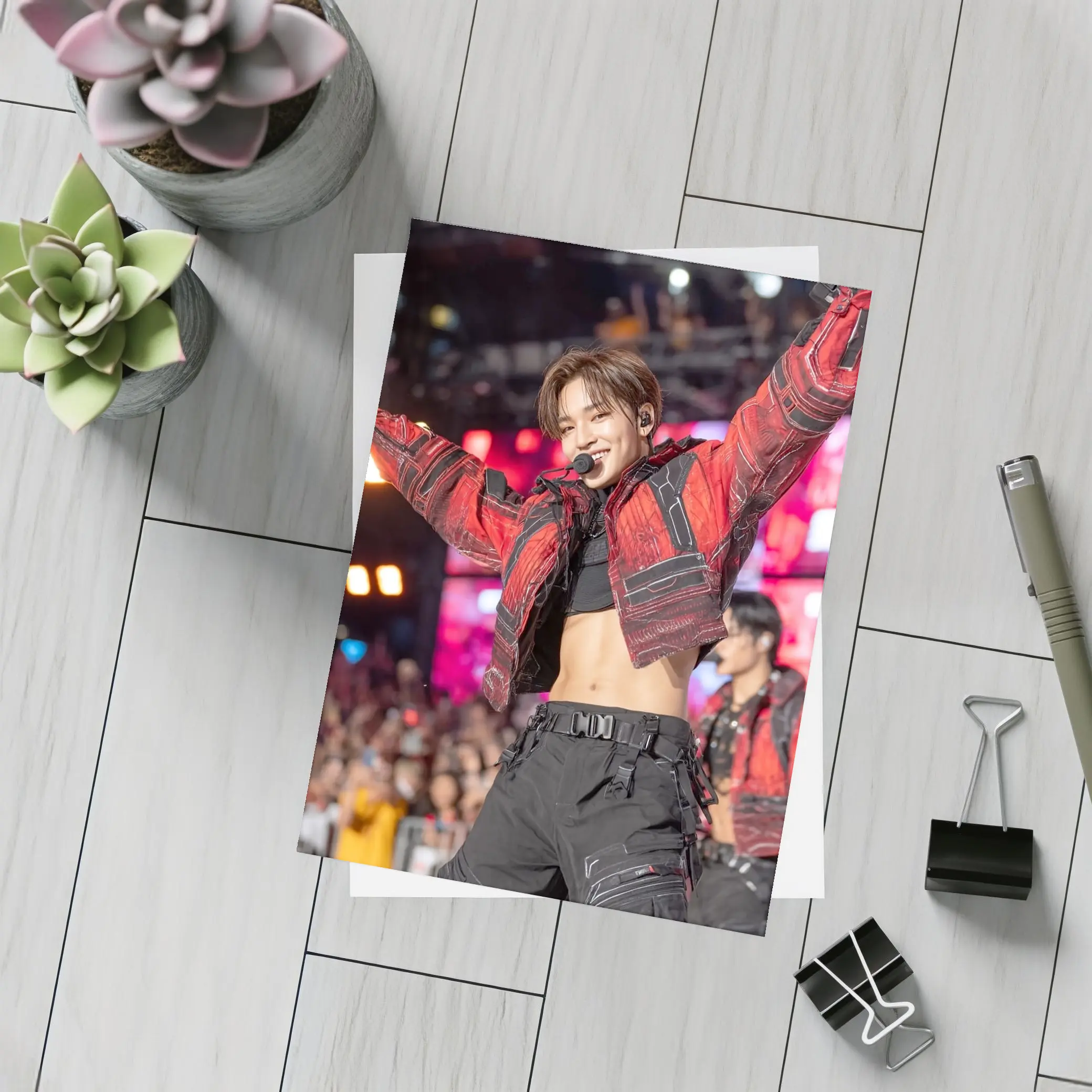 K-Pop Performer Red Jacket Concert Stage – Postcards