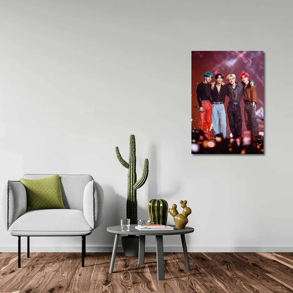 K-Pop Boy Group Concert Stage Red Background – Wall Art