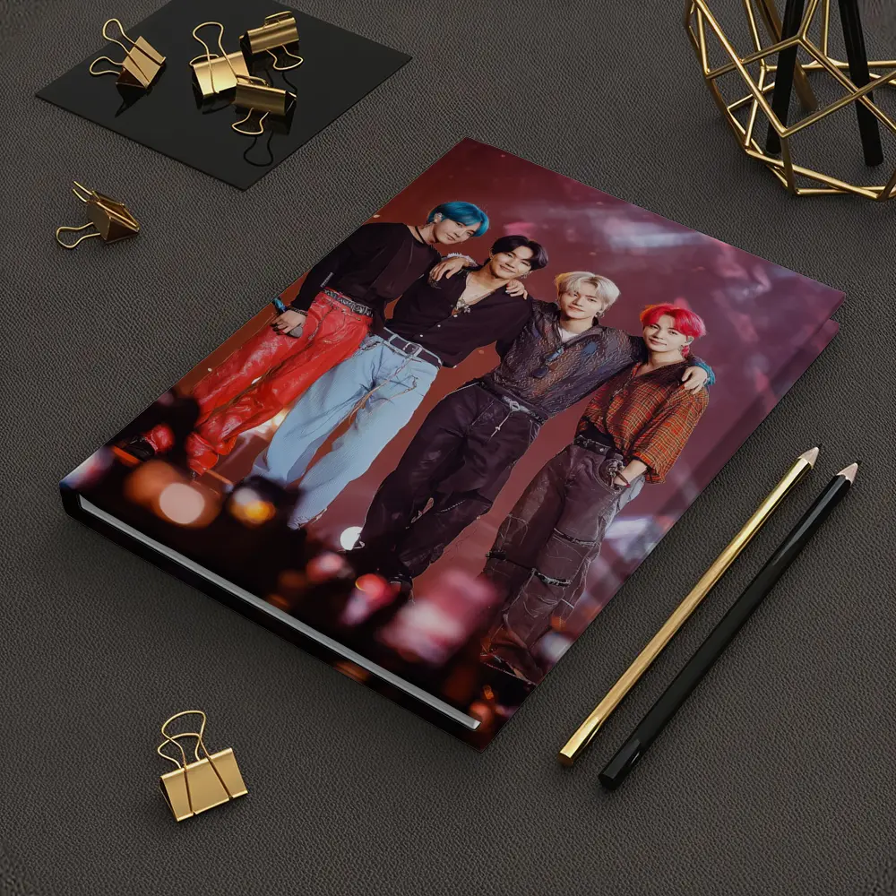 K-Pop Boy Group Concert Stage Red Background – Notebooks