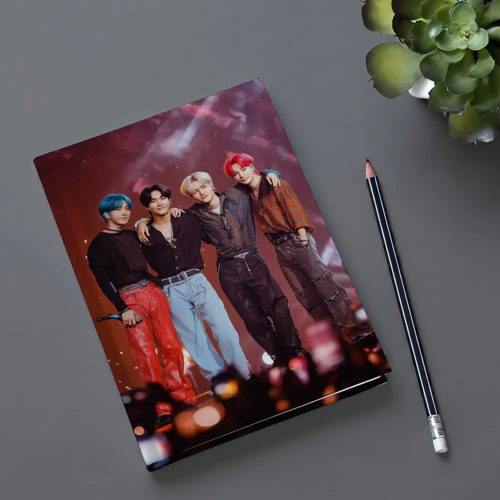 K-Pop Boy Group Concert Stage Red Background – Notebooks