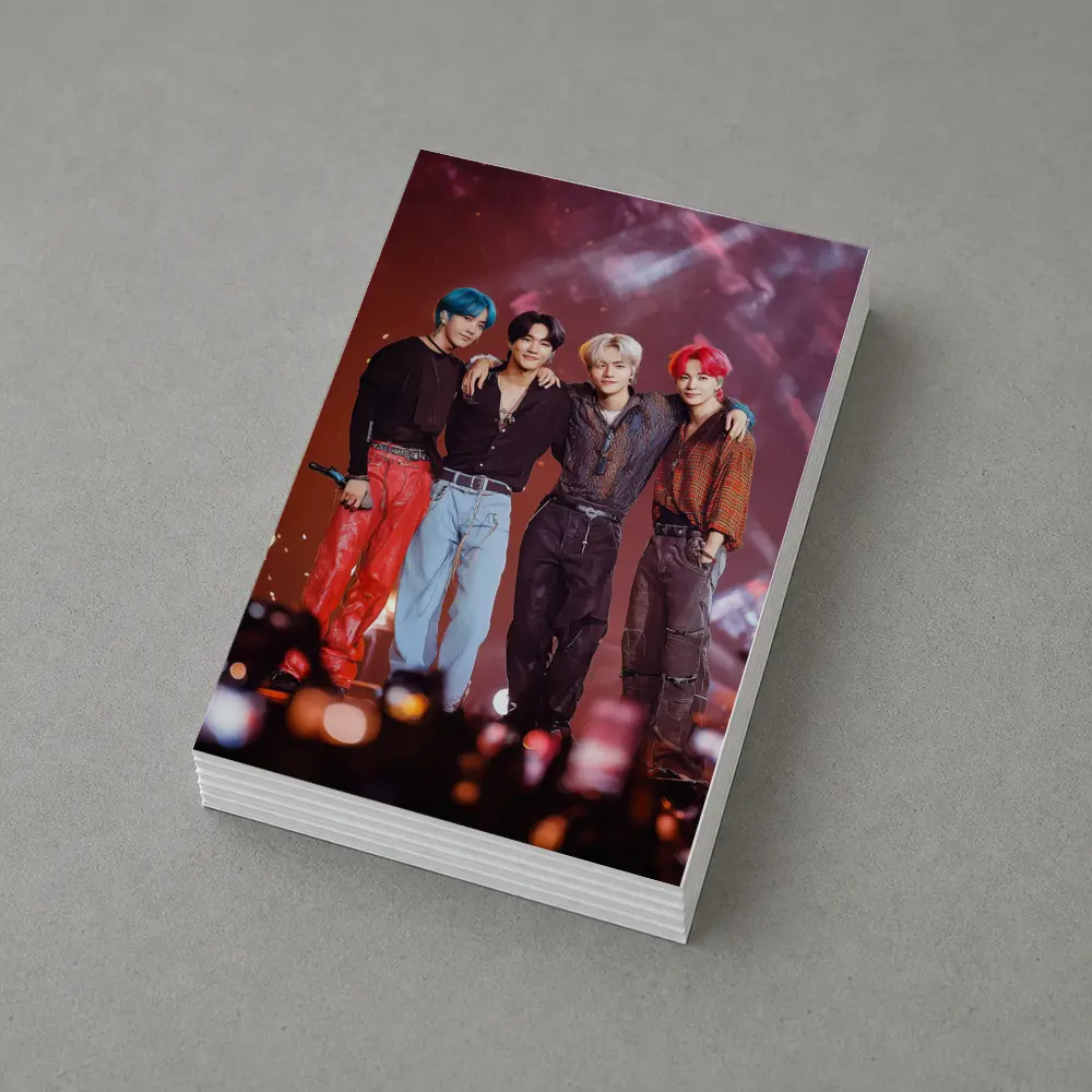 K-Pop Boy Group Concert Stage Red Background – Postcards