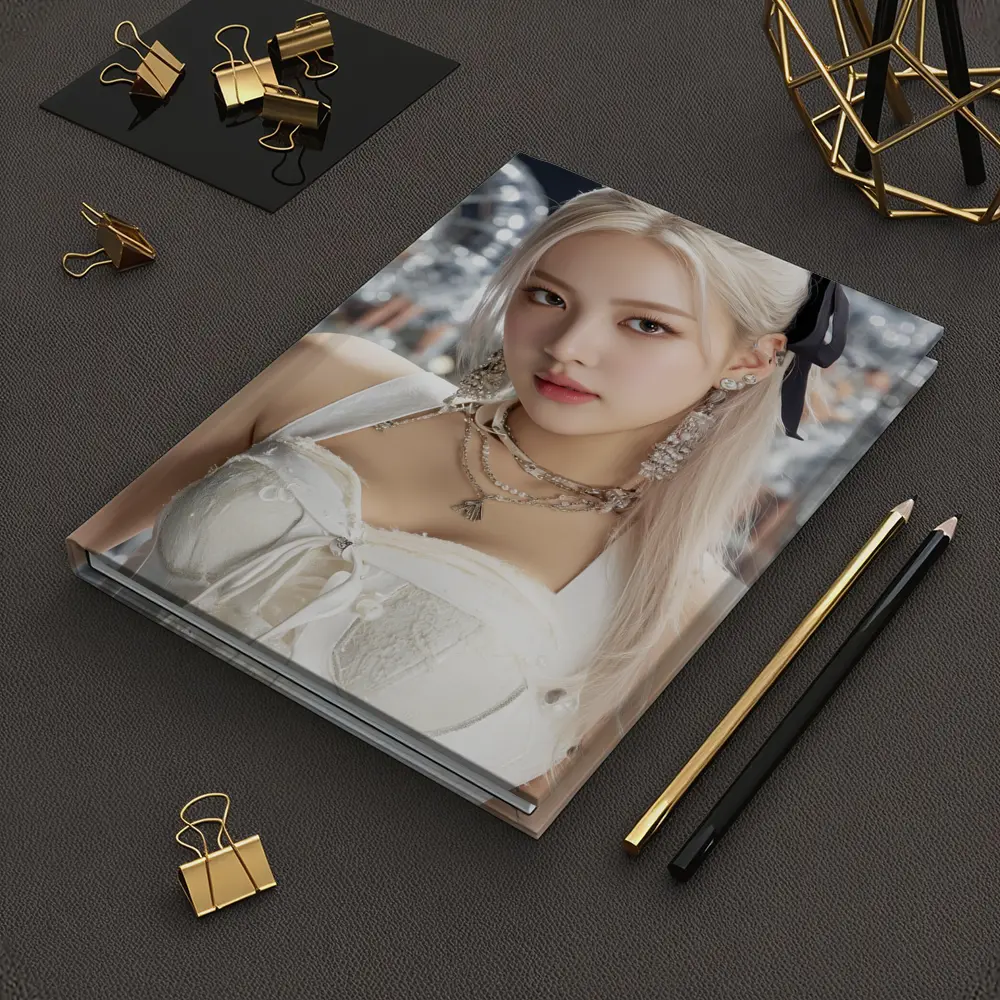 K-Pop Girl White Dress Silver Balloons – Notebooks