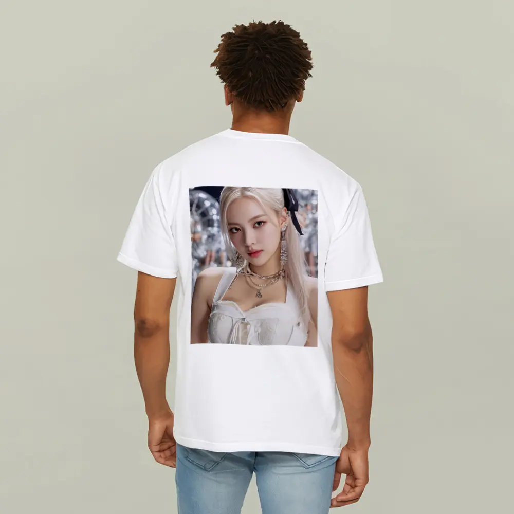K-Pop Girl White Dress Silver Balloons – T-Shirts