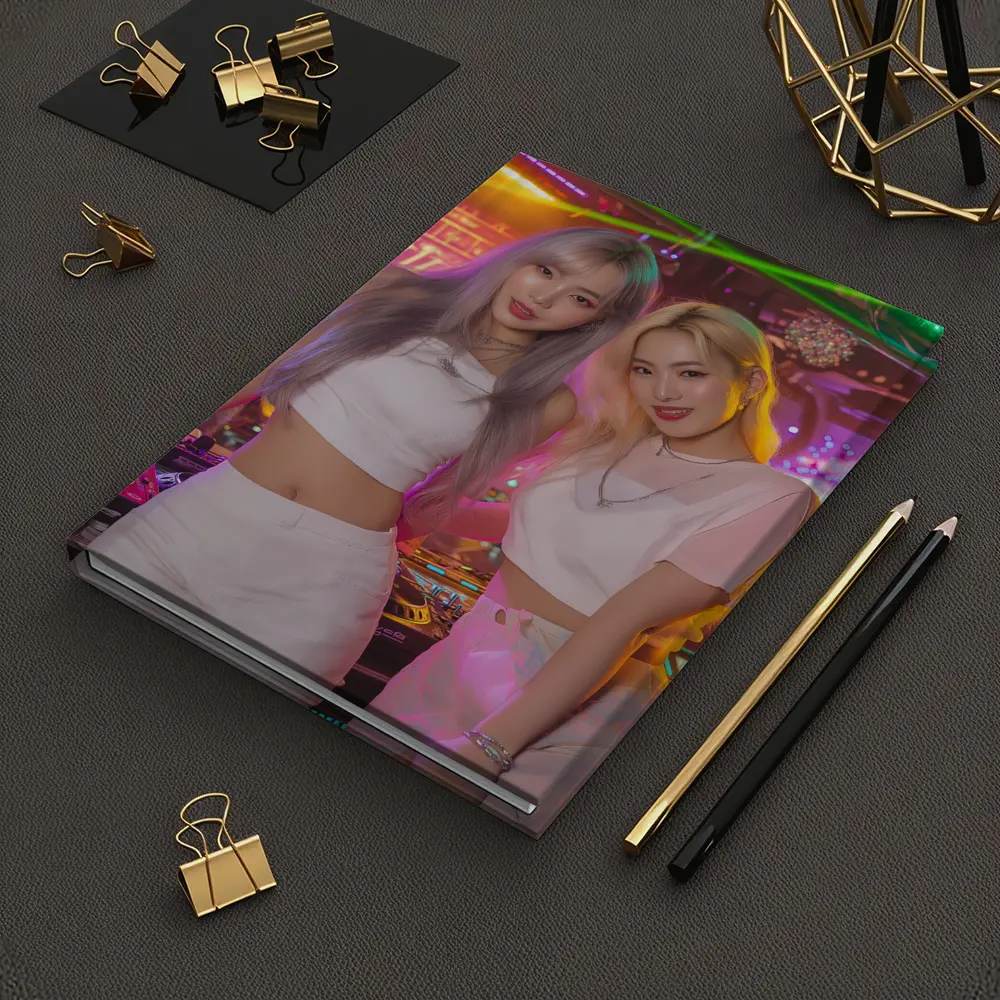 Two K-Pop Girls Neon Club Night – Notebooks