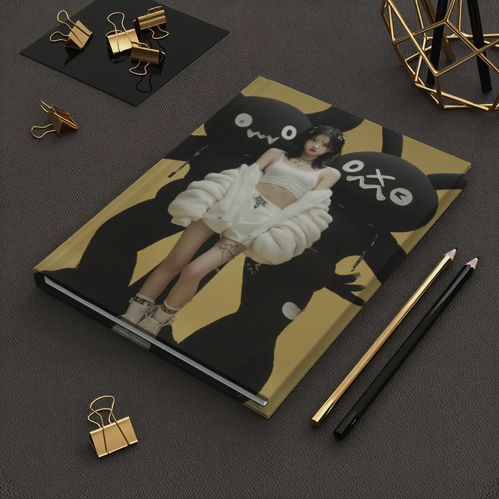 K-Pop Girl Black Monsters Yellow Background – Notebooks