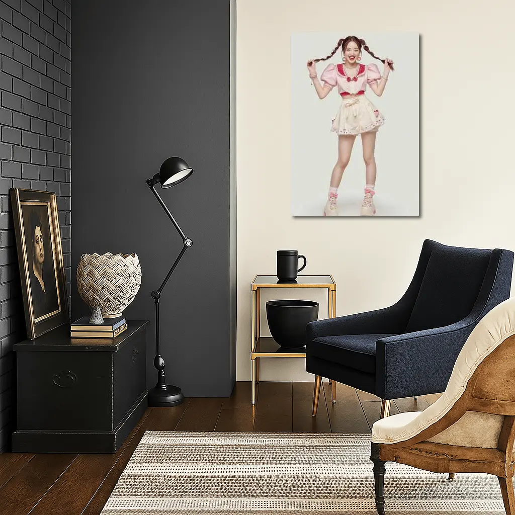 Cute Korean Girl Pink Sailor Outfit – Wall Art