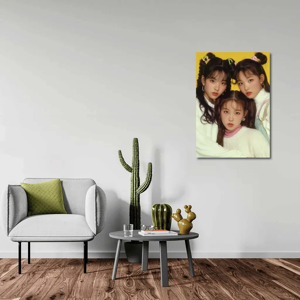 K Pop Girl Group Yellow Background Portrait – Wall Art