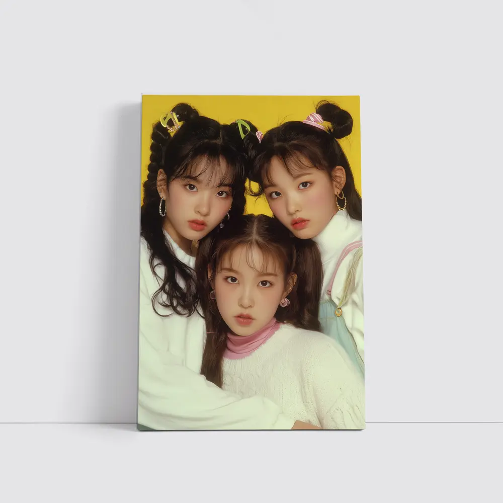 K Pop Girl Group Yellow Background Portrait – Wall Art