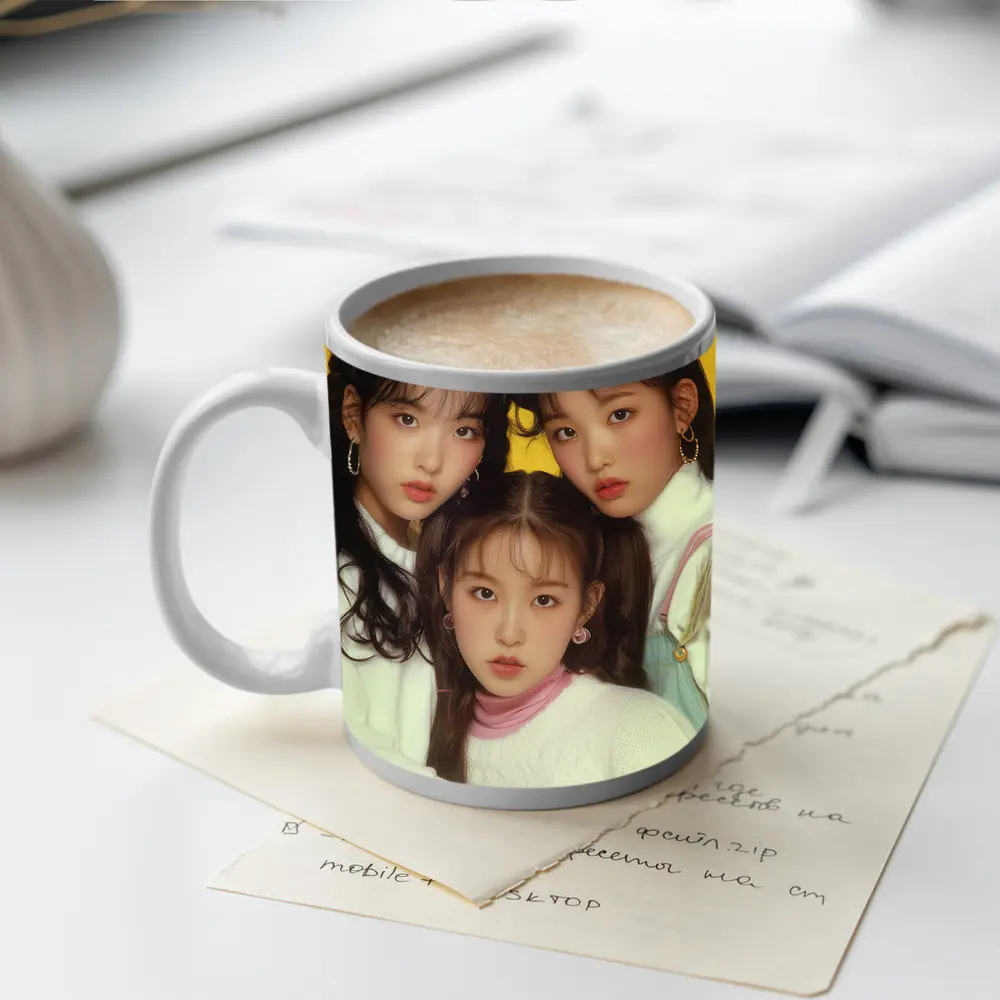 K Pop Girl Group Yellow Background Portrait – Mugs