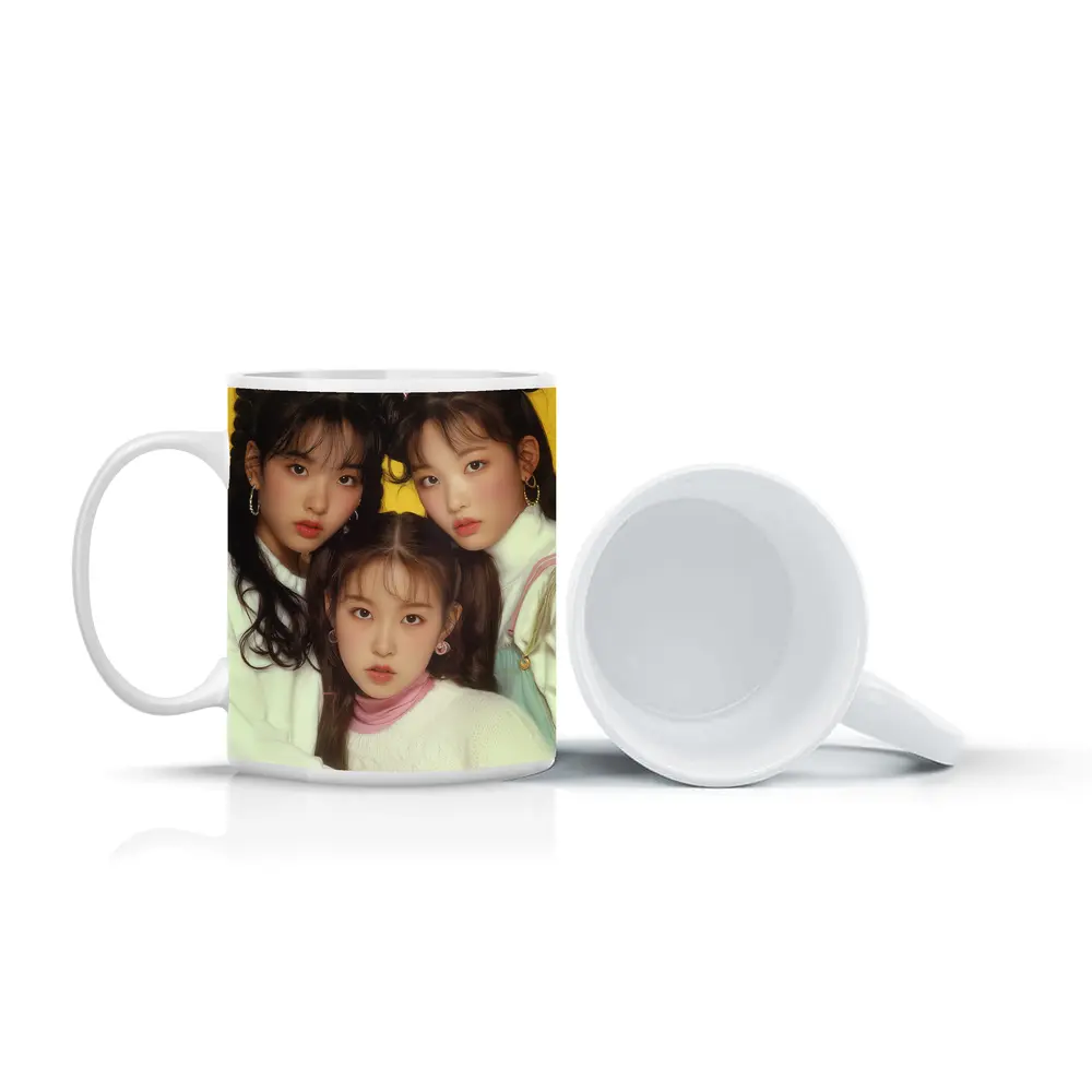 K Pop Girl Group Yellow Background Portrait – Mugs