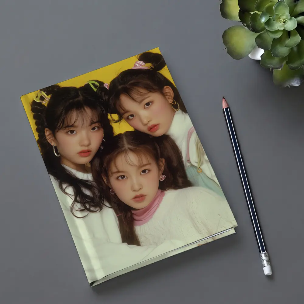K Pop Girl Group Yellow Background Portrait – Notebooks