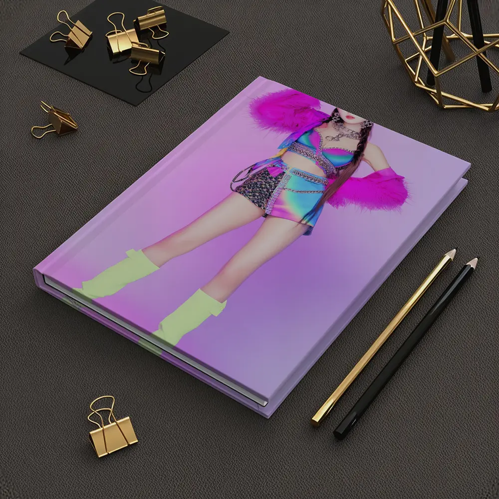 K-Pop Girl Colorful Fashion Purple Background – Notebooks