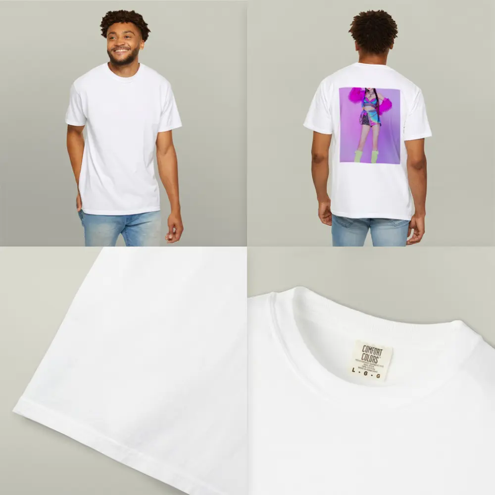 K-Pop Girl Colorful Fashion Purple Background – T-Shirts