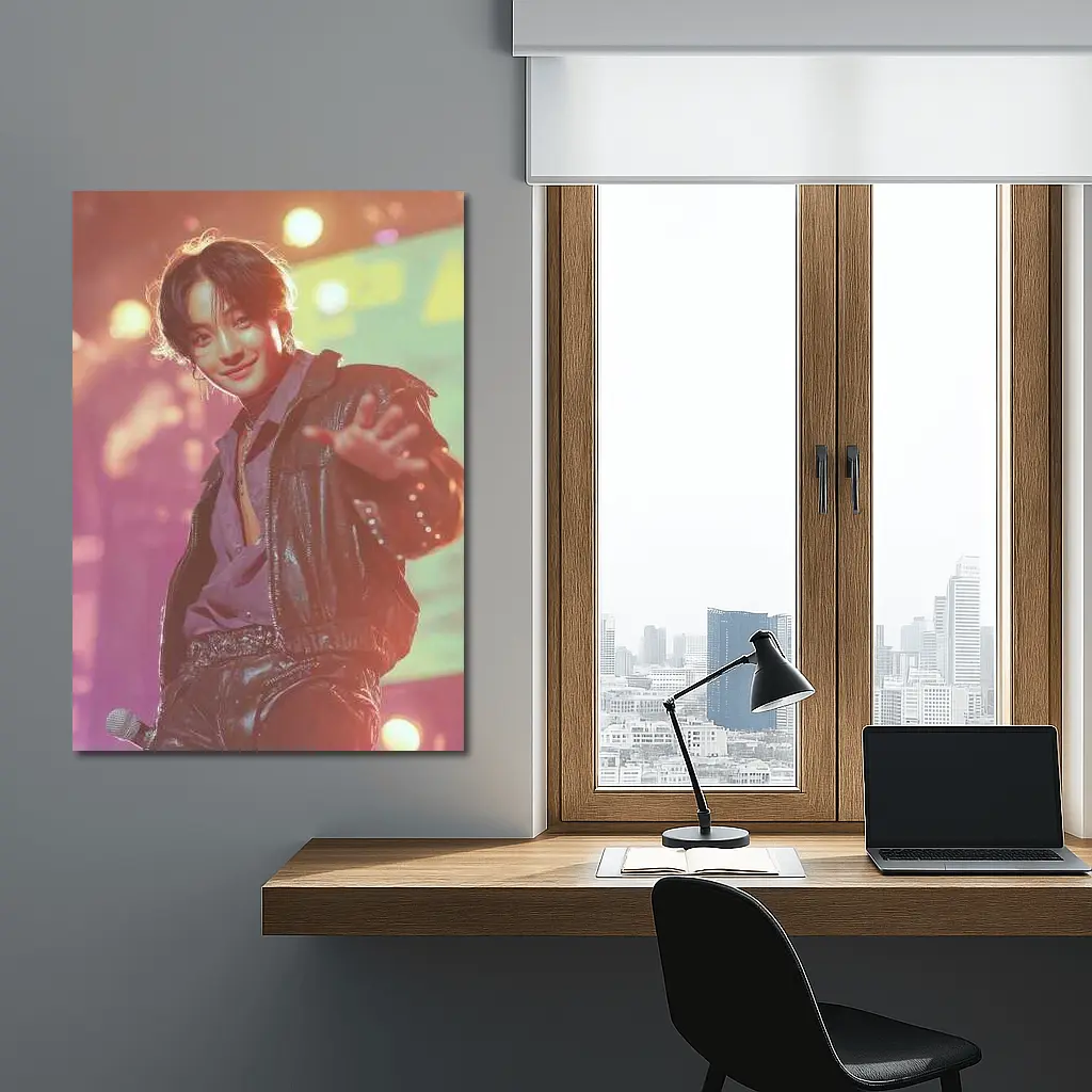 K-Pop Male Performer on Concert Stage – Wall Art