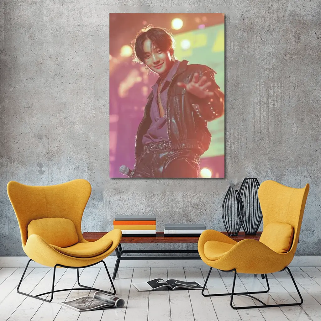 K-Pop Male Performer on Concert Stage – Wall Art