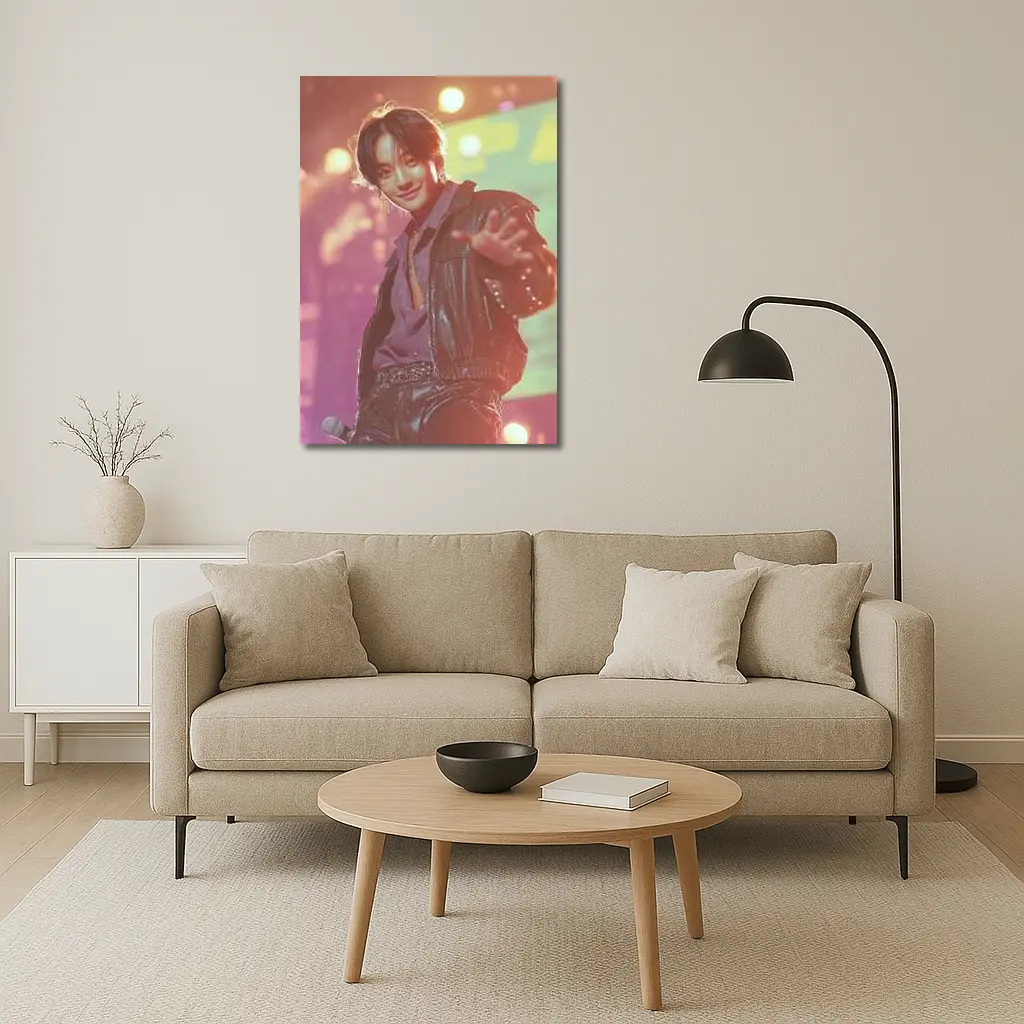 K-Pop Male Performer on Concert Stage – Wall Art