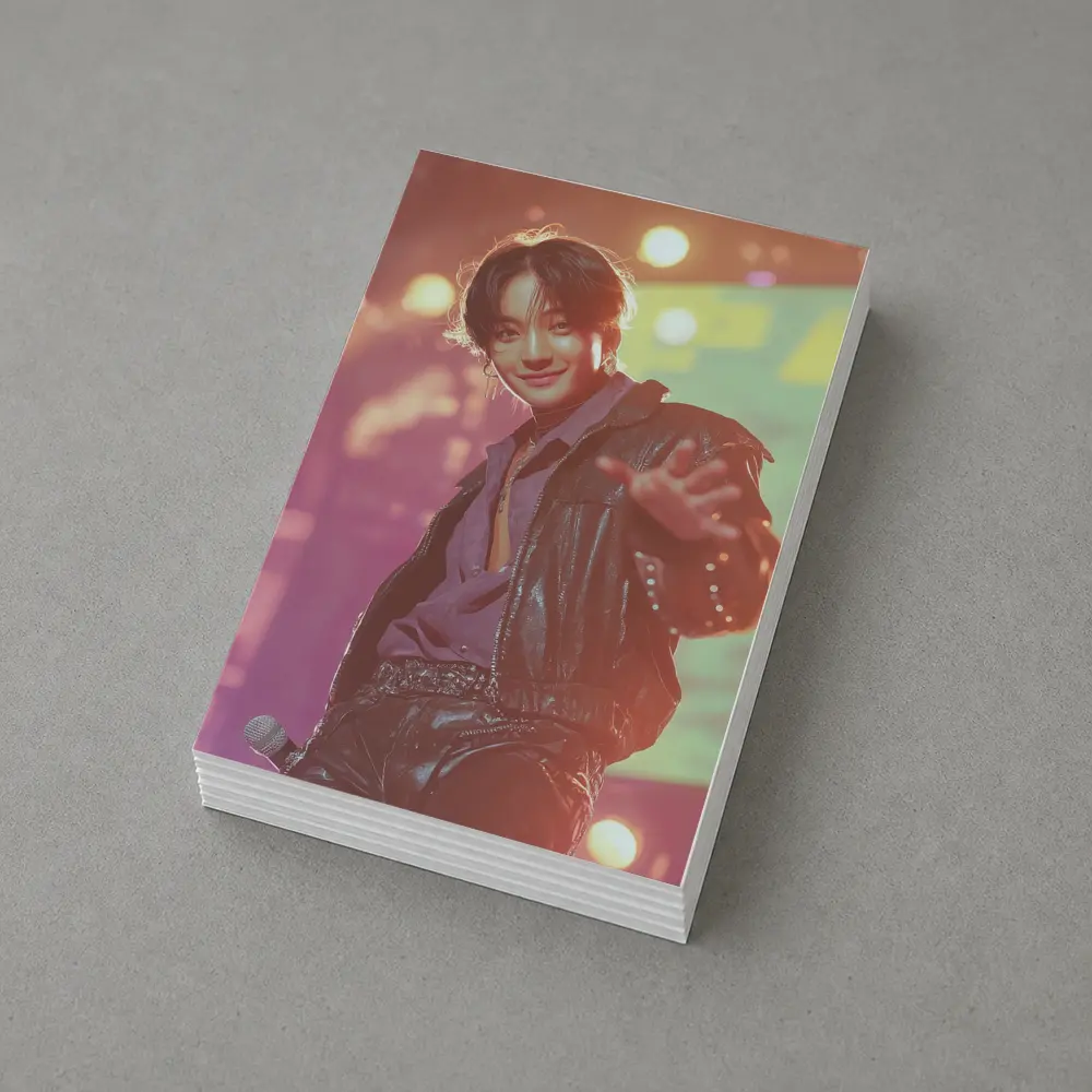 K-Pop Male Performer on Concert Stage – Postcards