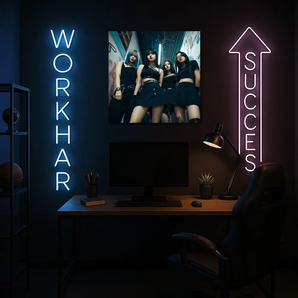 K-Pop Girl Group Dark Urban Alley – Wall Art