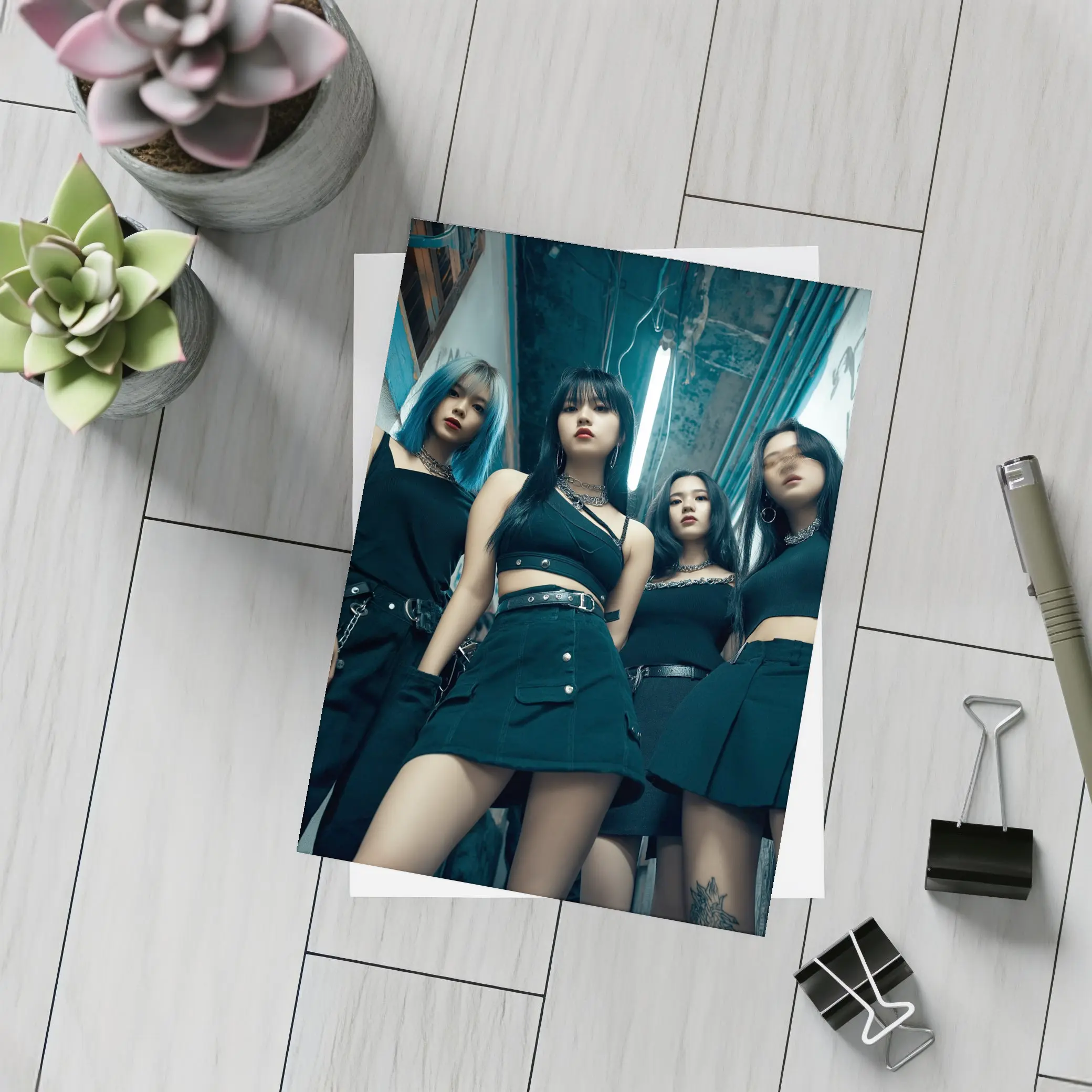 K-Pop Girl Group Dark Urban Alley – Postcards