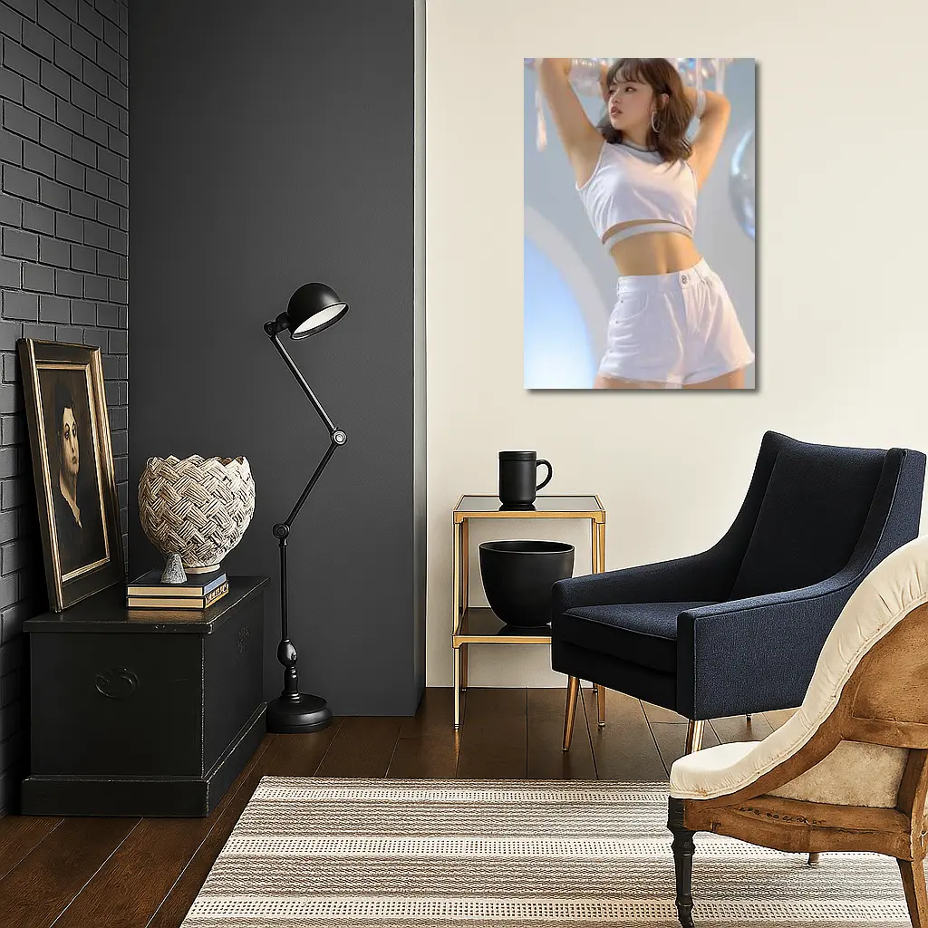 K-Pop Girl White Outfit Dance Pose – Wall Art