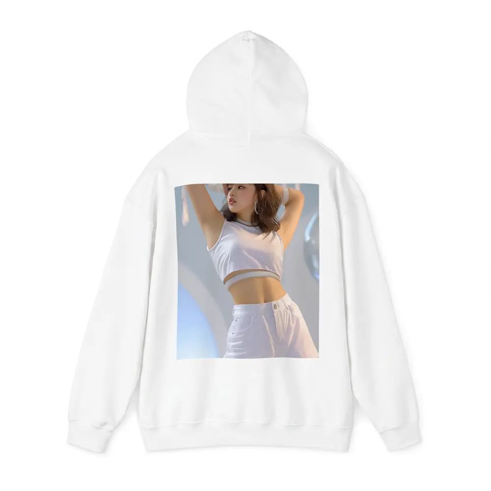 K-Pop Girl White Outfit Dance Pose – Hoodies