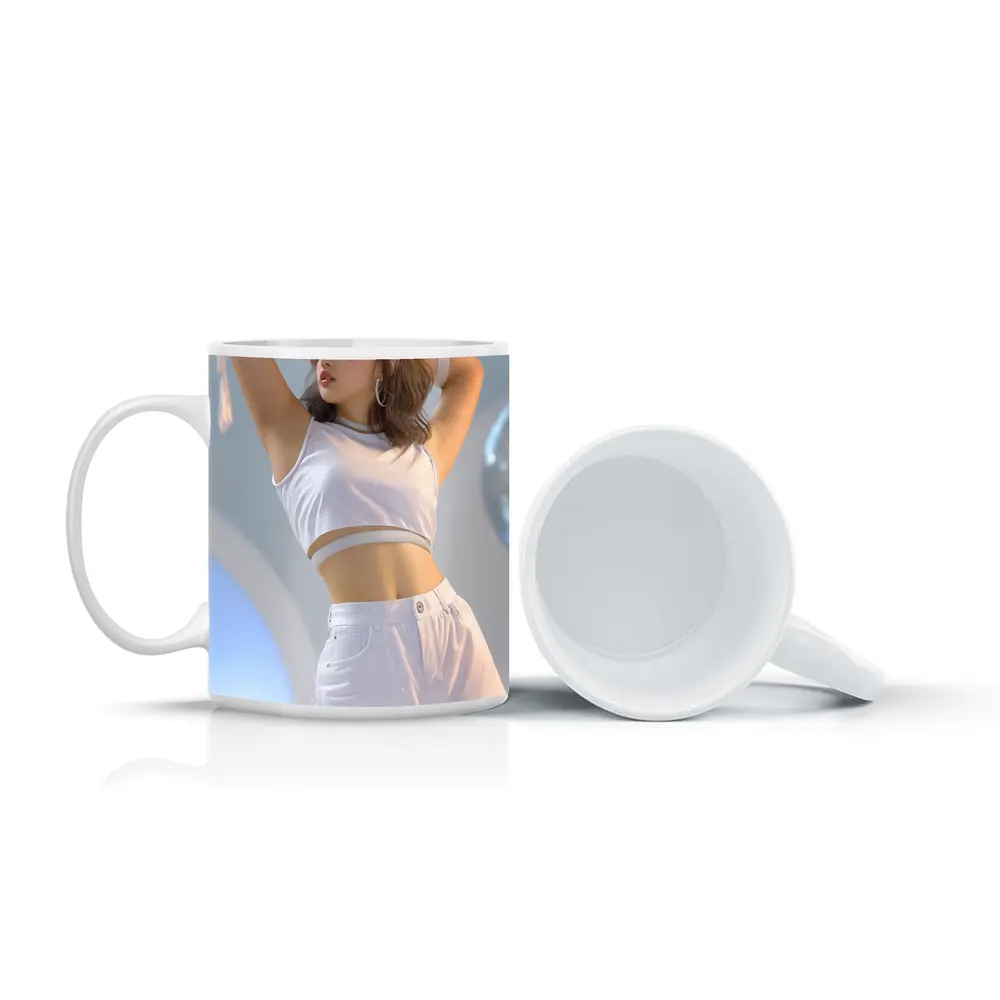 K-Pop Girl White Outfit Dance Pose – Mugs