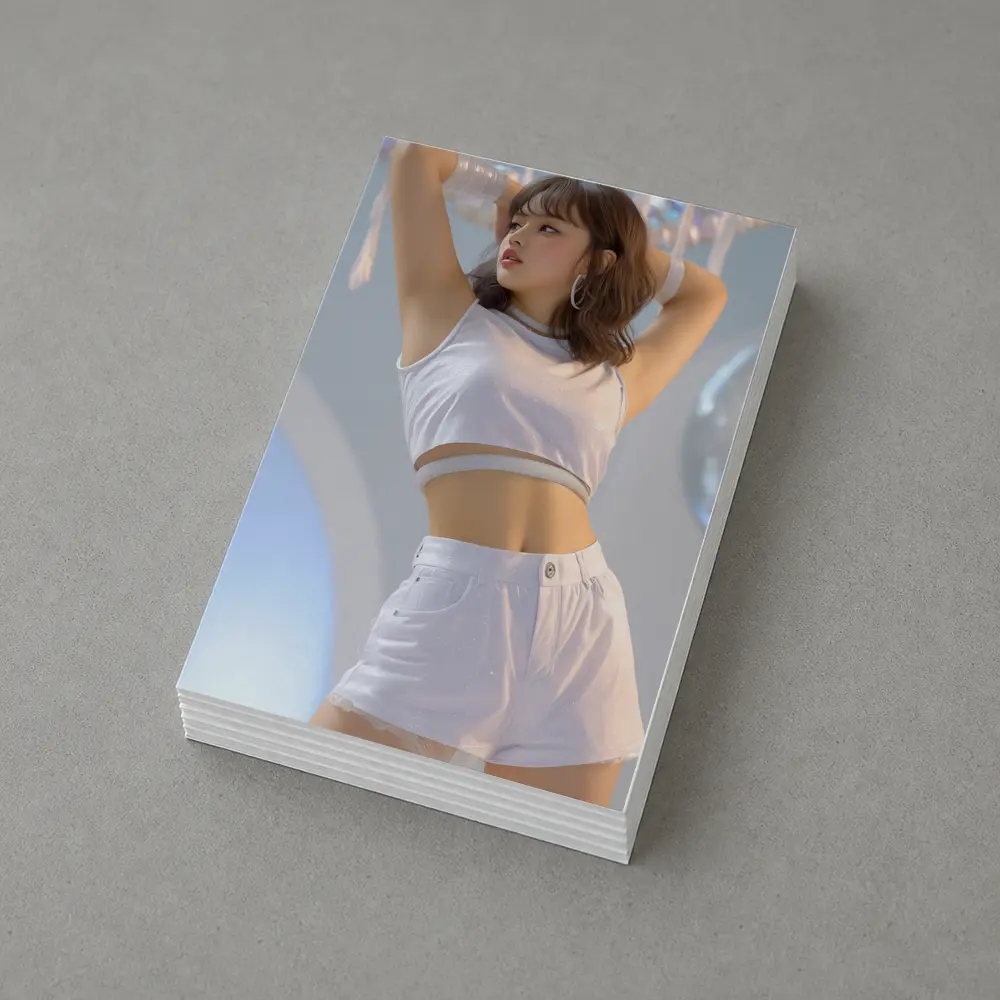 K-Pop Girl White Outfit Dance Pose – Postcards