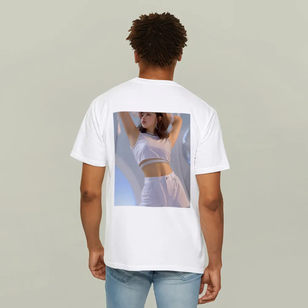 K-Pop Girl White Outfit Dance Pose – T-Shirts