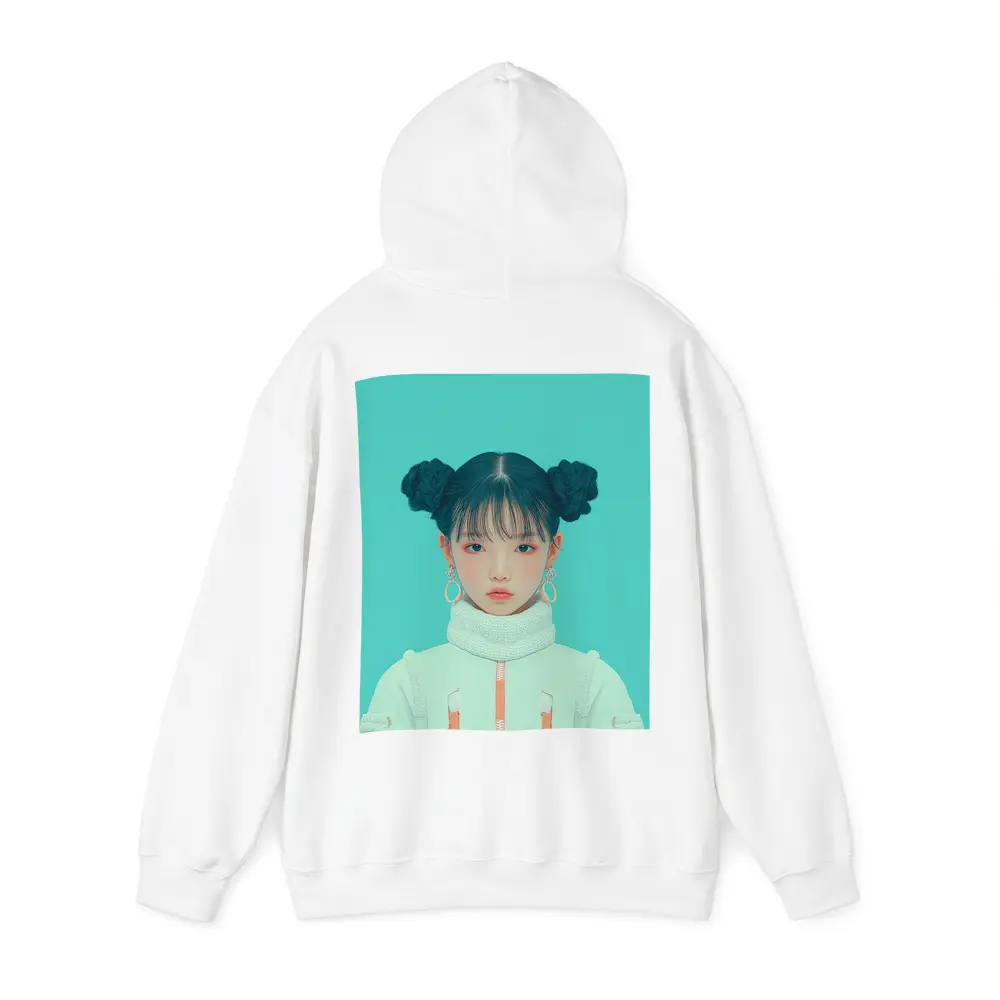 K-Pop Girl Space Jacket Teal Background – Hoodies
