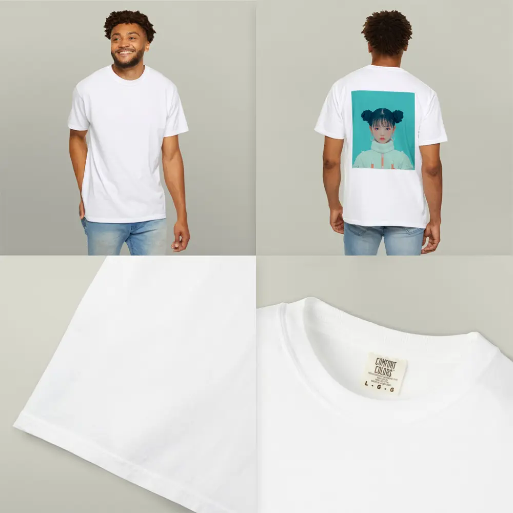 K-Pop Girl Space Jacket Teal Background – T-Shirts