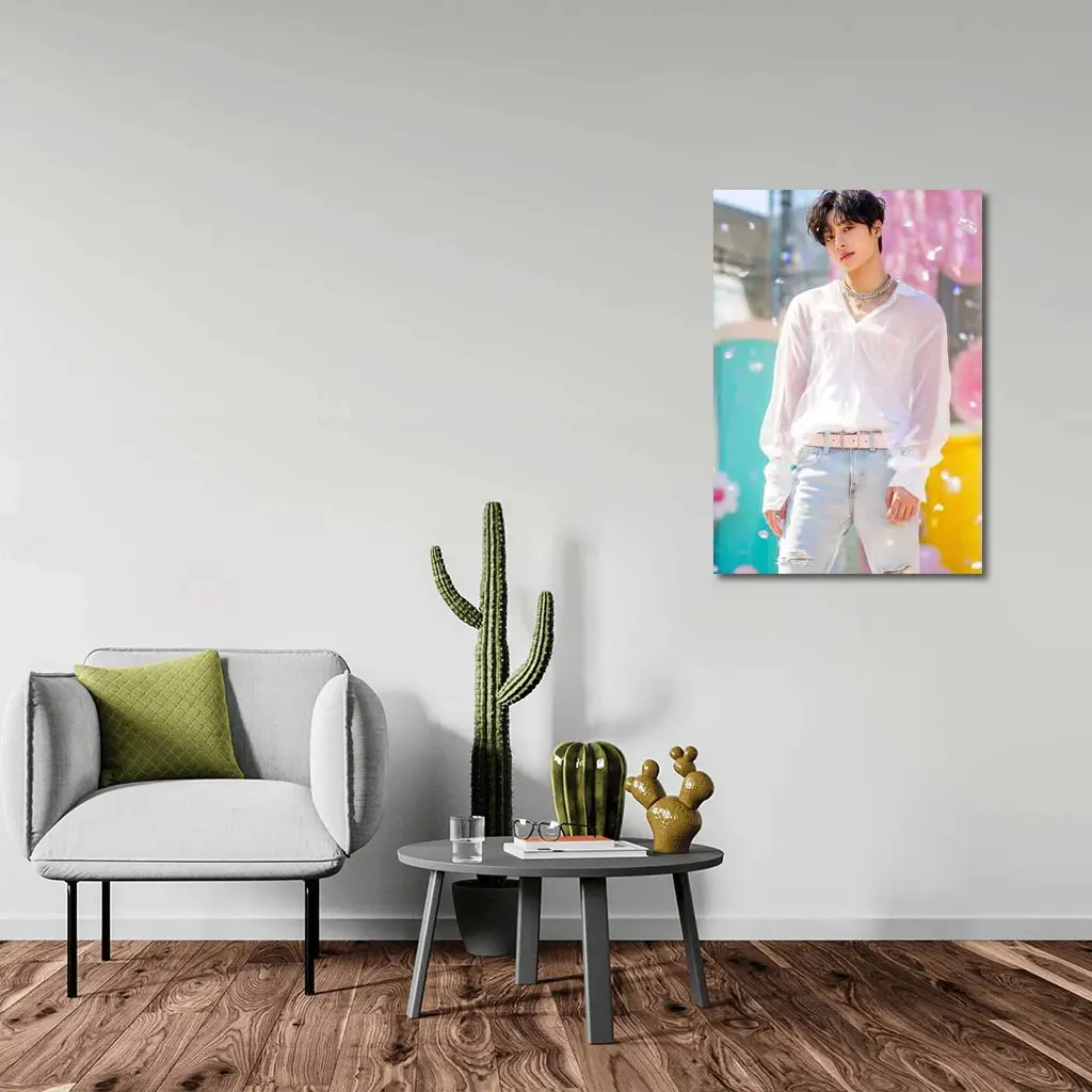 K-Pop Young Man Colorful Pastel Background – Wall Art