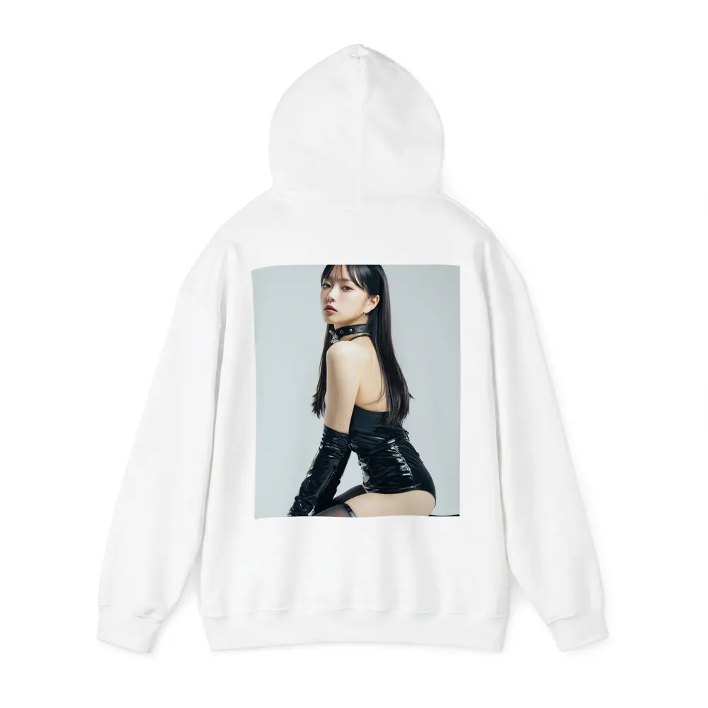 Bunny Girl Black Latex Costume White Background – Hoodies