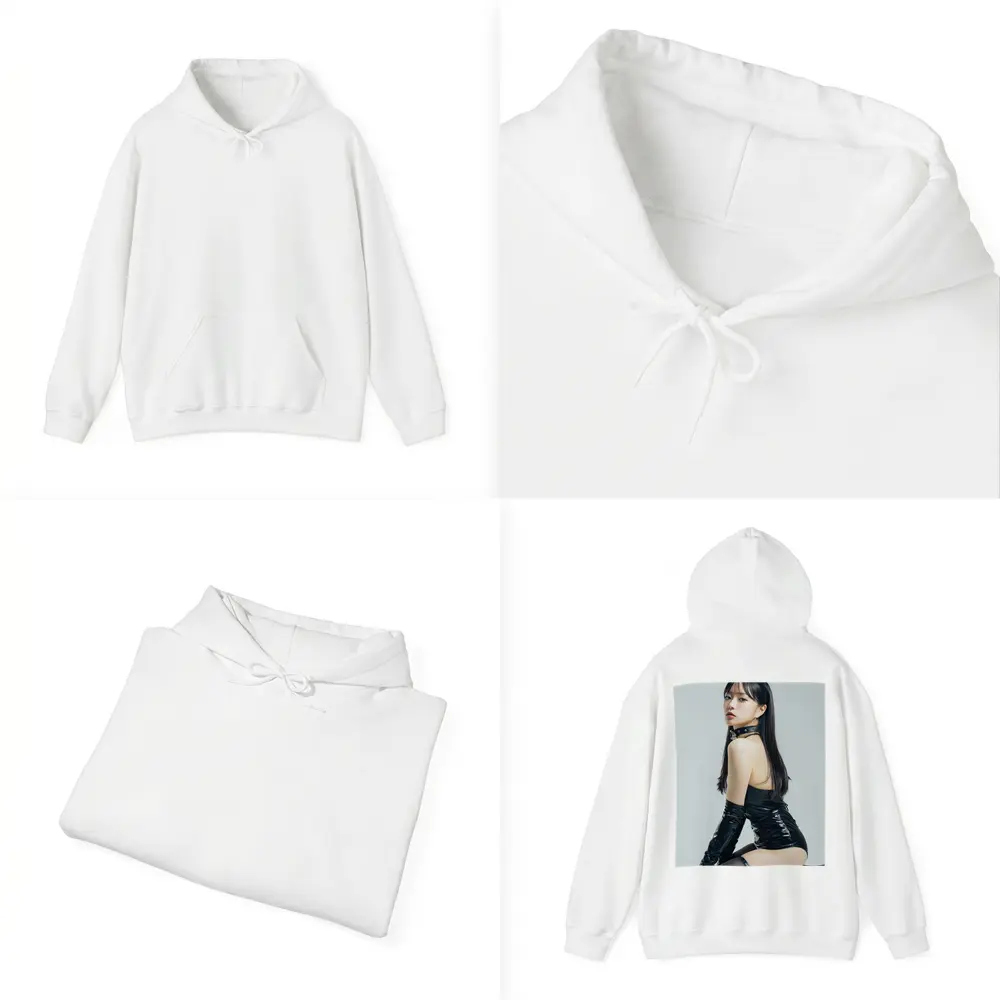 Bunny Girl Black Latex Costume White Background – Hoodies