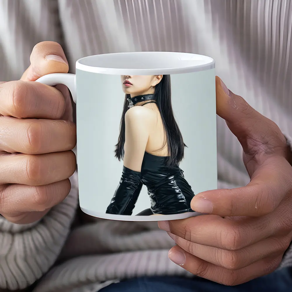 Bunny Girl Black Latex Costume White Background – Mugs